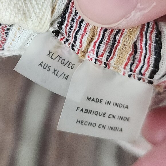 ROXY Walk To East River Halter Crop Top Striped Fitted Women's Size XL - Picture 10 of 10